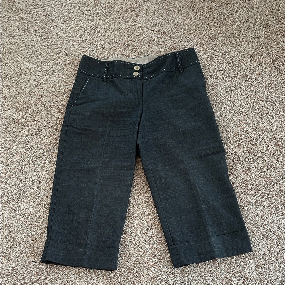 Christopher & Banks Dark Navy Dressy Capri Pants with cuff